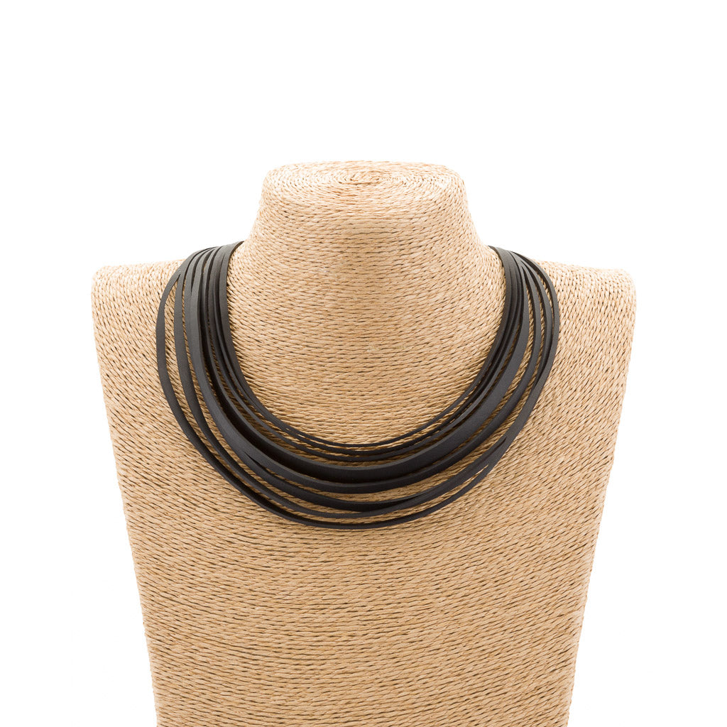 Carter Layered Recycled Rubber Necklace-2
