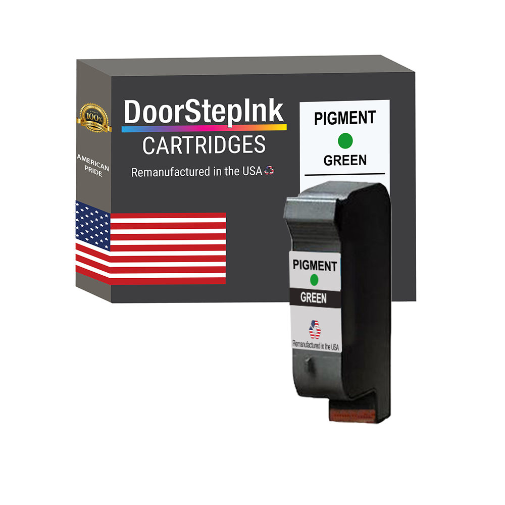 DoorStepInk TIJ Pigment Green Ink Cartridge Made in the USA-0