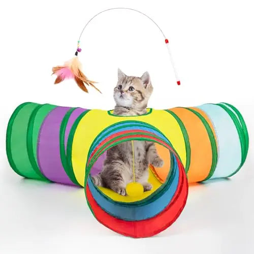 Cat Tunnel with Peek Hole & Toy Ball Fun