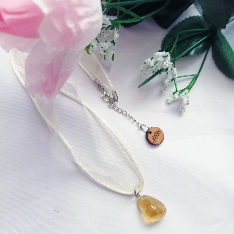 Citrine Necklace, Raw Citrine, Citrine Nugget Pendant, Raw Gemstone Necklace | by nlanlaVictory