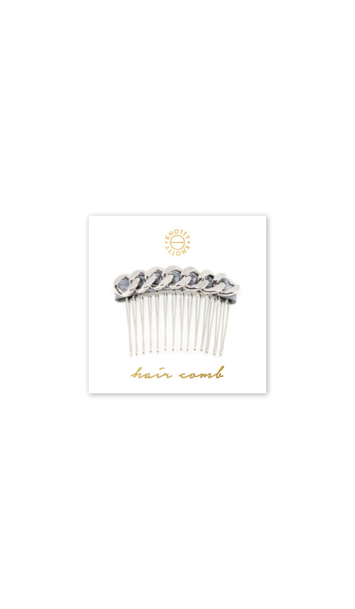 Classic Chain Hair Comb | Rhodium-0