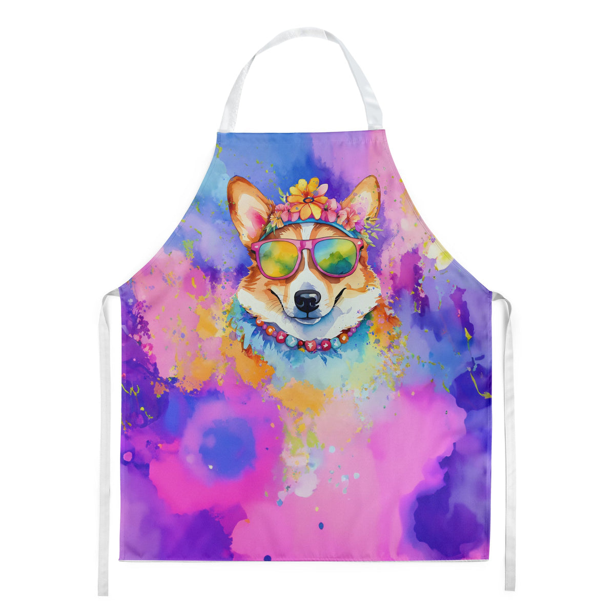 Corgi Hippie Dawg Apron-0