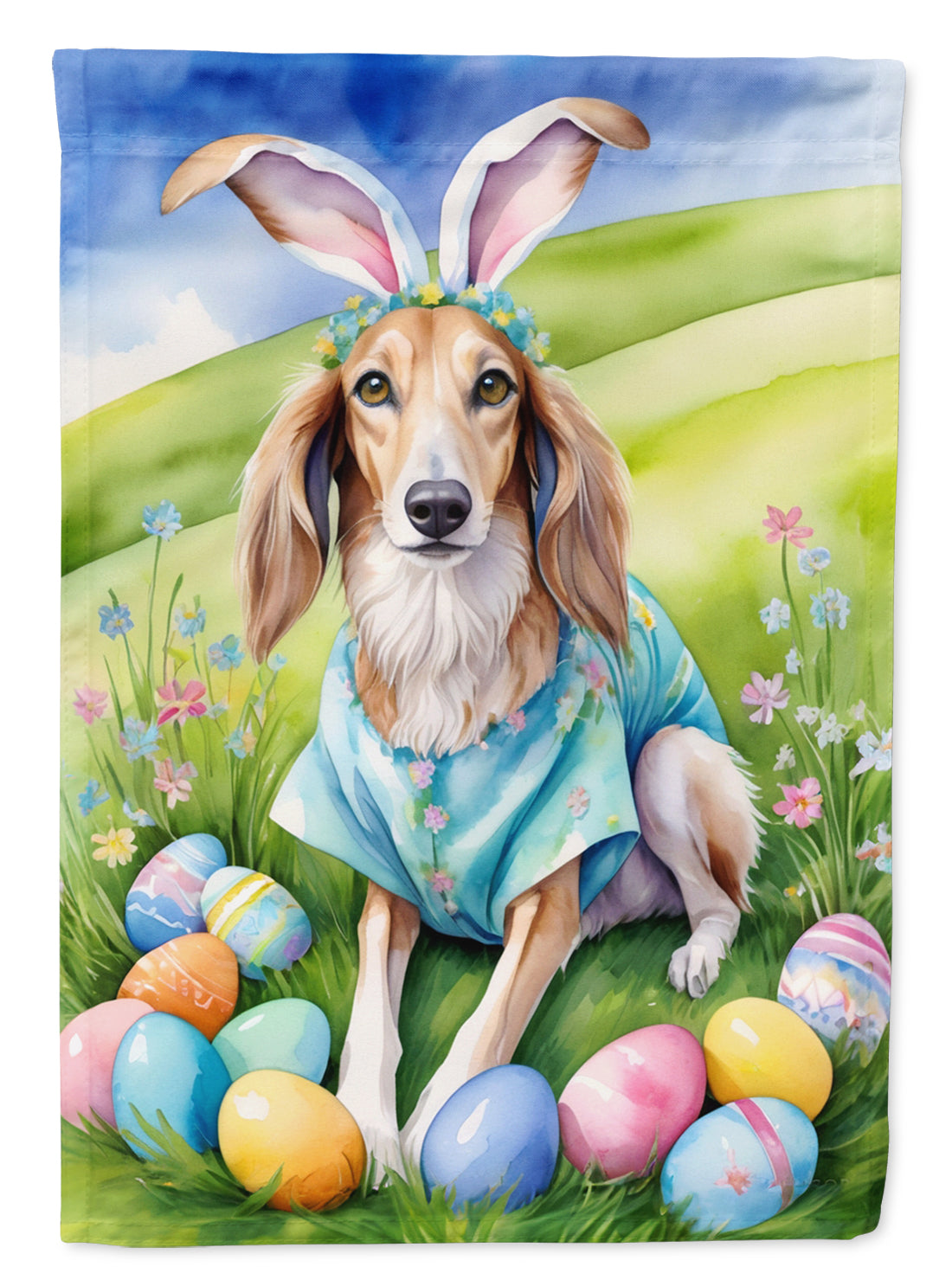 Saluki Easter Egg Hunt House Flag-0