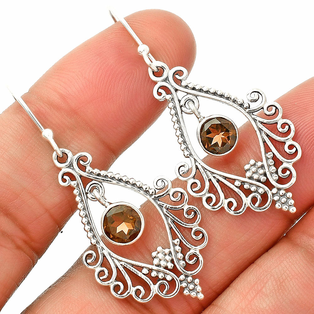 925 Sterling Silver Multi-Gemstone Filigree Dangle Earrings Wholesale DGE1084 E-1075-2