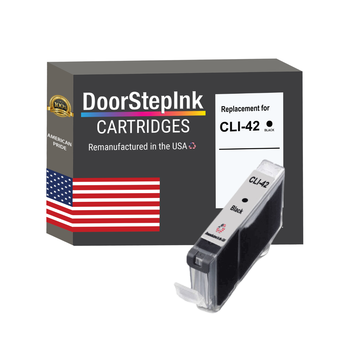 DoorStepInk Brand for Canon CLI-42 Black Remanufactured in the USA Ink Cartridges-0