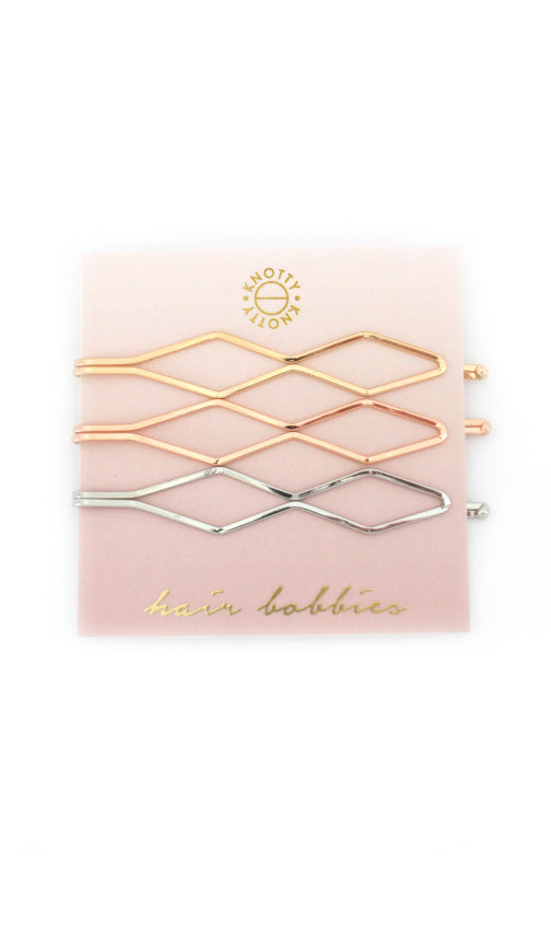 Diamond Hair Bobbies  |  Gold/Rose Gold/Rhodium-0