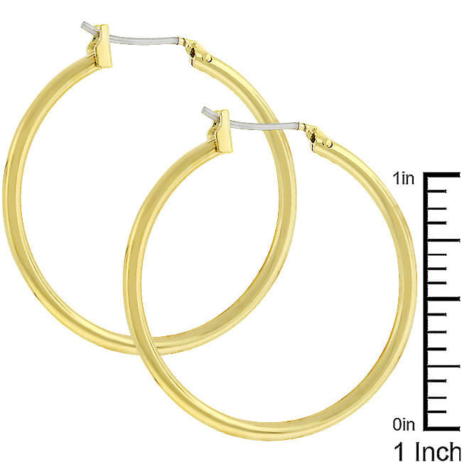 Golden Hoop Earrings-0