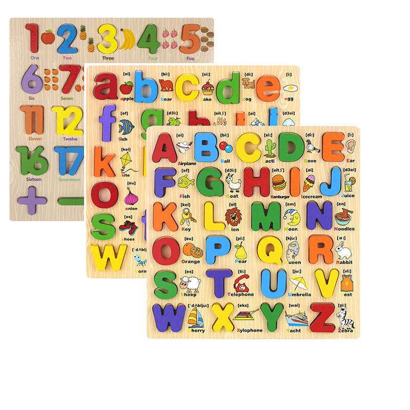 Educational Wooden Cartoon Hand Grab Puzzle Board for Children's Day Gift