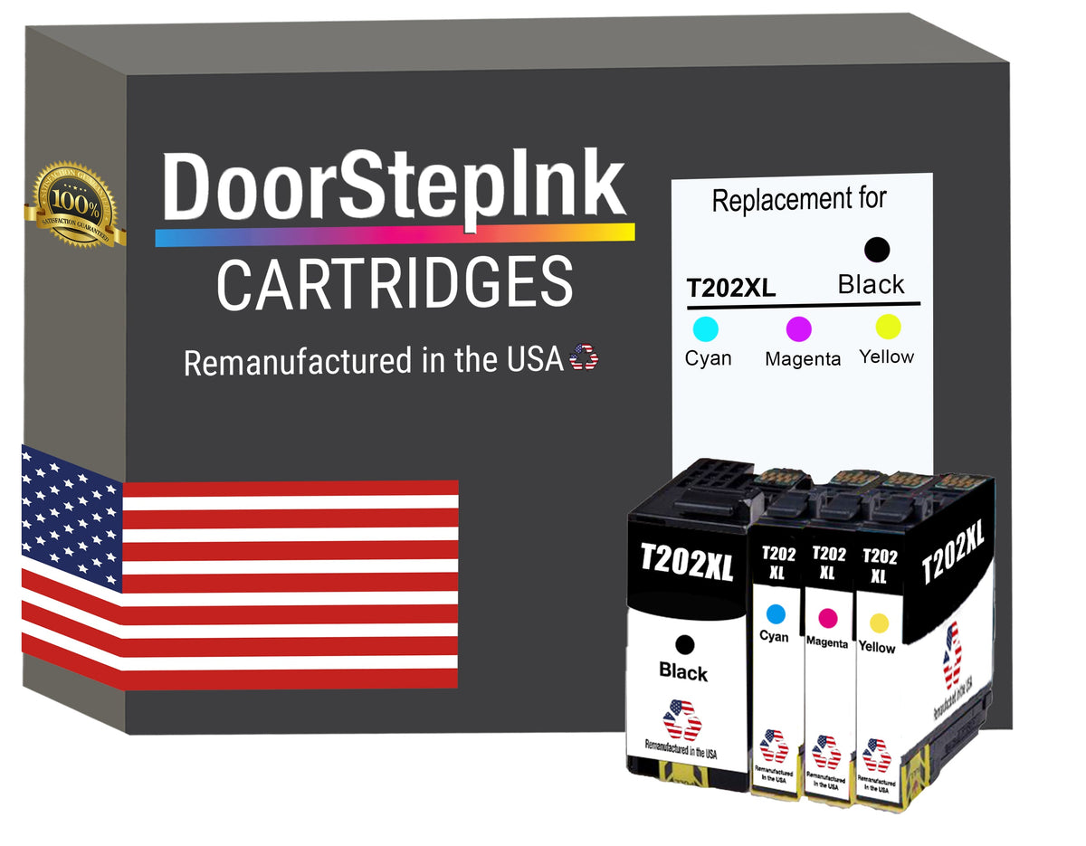 DoorStepInk Brand for Epson T202XL High Yield Remanufactured in USA Ink Cartridge,4-Pack-0
