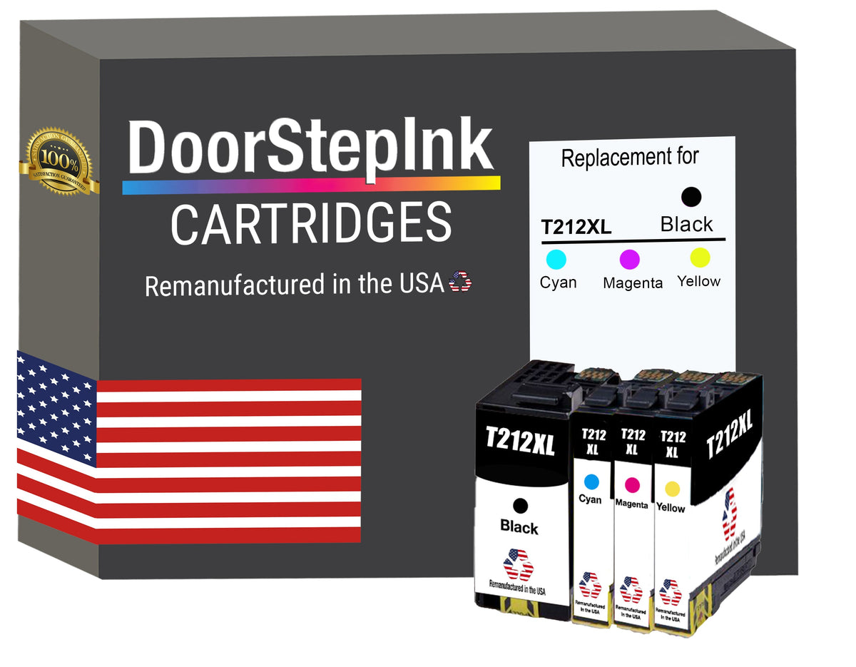 DoorStepInk Brand for Epson T212XL High Yield Remanufactured in USA Ink Cartridge,4-Pack-0