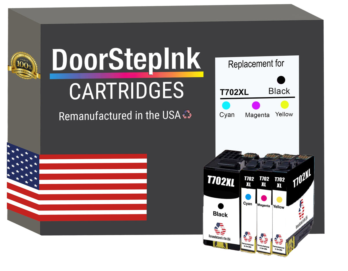 DoorStepInk Brand for Epson T702XL High Yield Remanufactured in USA Ink Cartridge,4-Pack-0