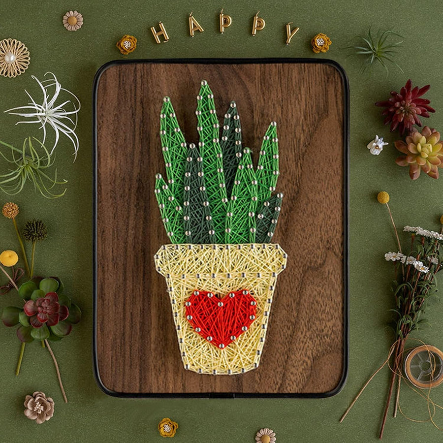 String Art DIY Kit - Aloe. Wizardi Craft Kit F07-M12-3-DH9004