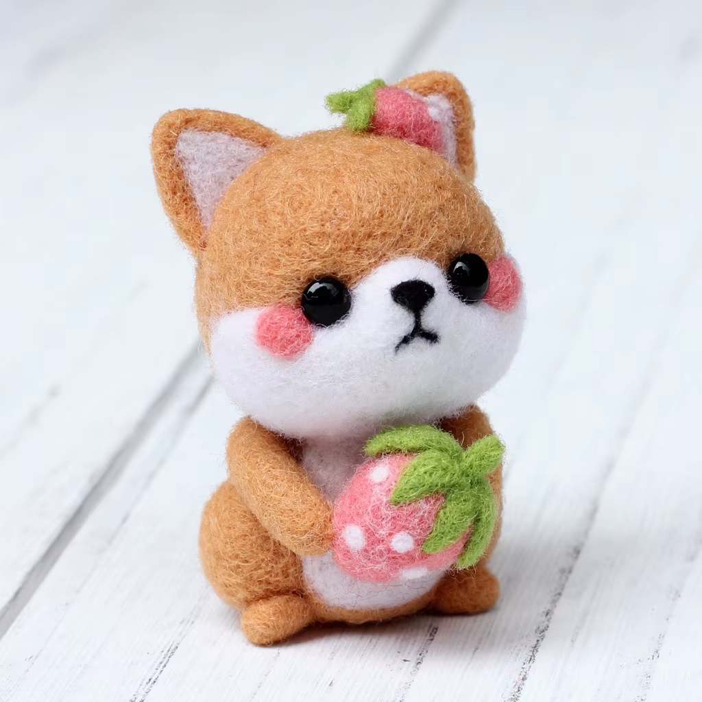 Strawberry Puppy Needle Felting Kit F07AM3-56-0