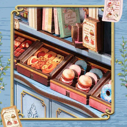 Sweet Marie Bakery Dollhouse Kit - Miniature Wizardi Roombox Kit F07M5-82-CWGC207 — image 1