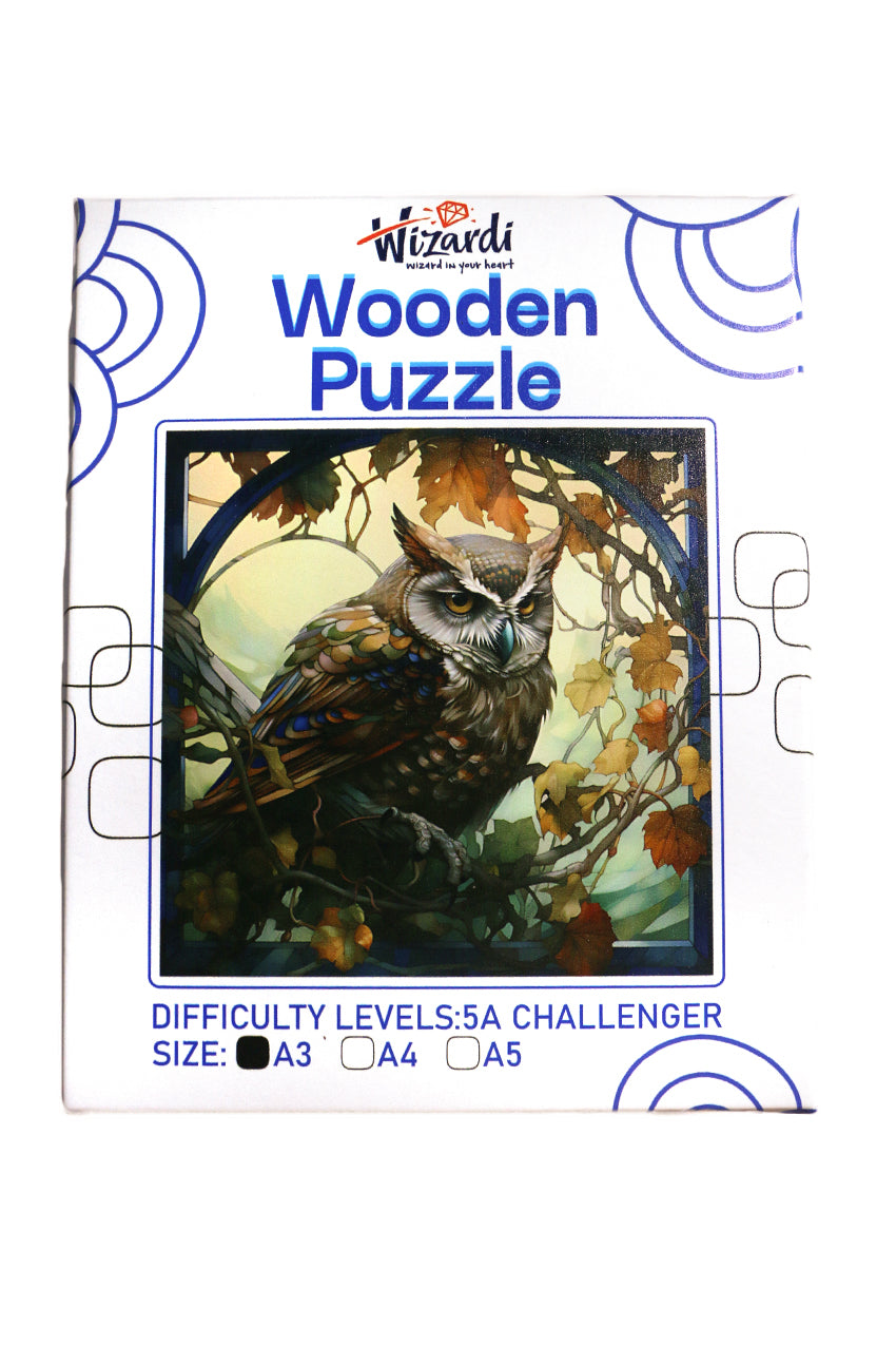 Owl - Jigsaw Wooden Puzzle by Wizardi F07N9-6-0
