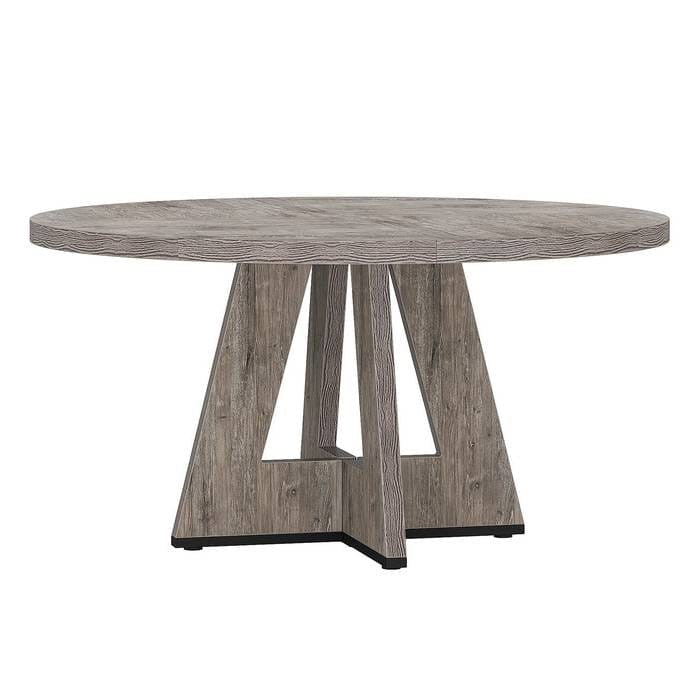 Modern Kitchen 4-Person Circular Dining Table in Grey Wood Finish-0