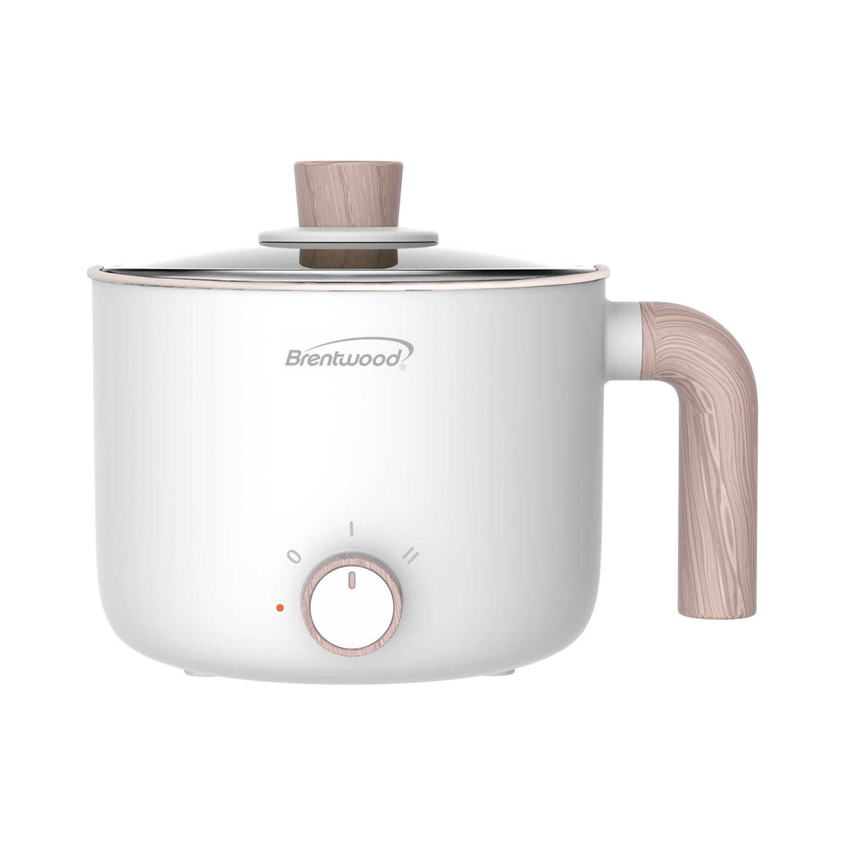 Brentwood 1.5Liter Multi-Function Electric Hot Pot Cooker in White with Ceramic Non-Stick Coating-0