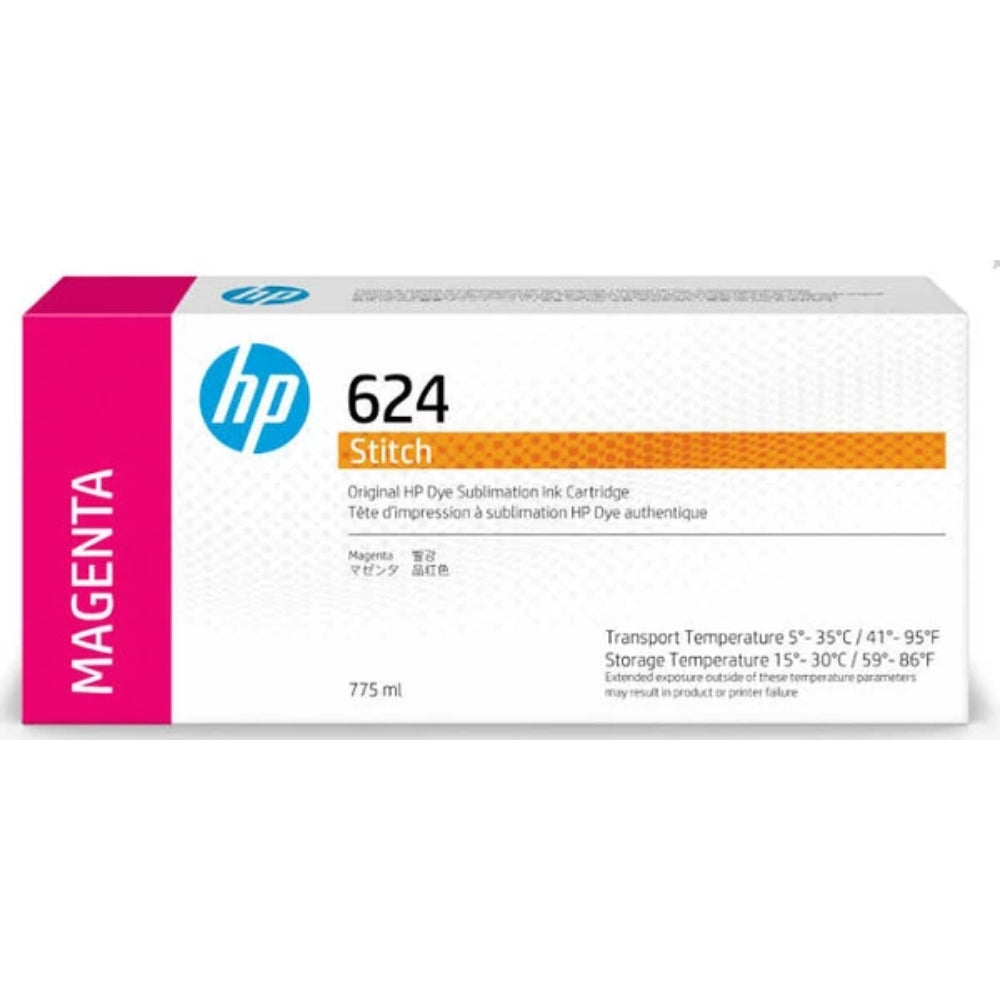 Original HP 624 775ml Magenta Stitch Dye Sublimation Ink Cartridges, 2LL55A-0