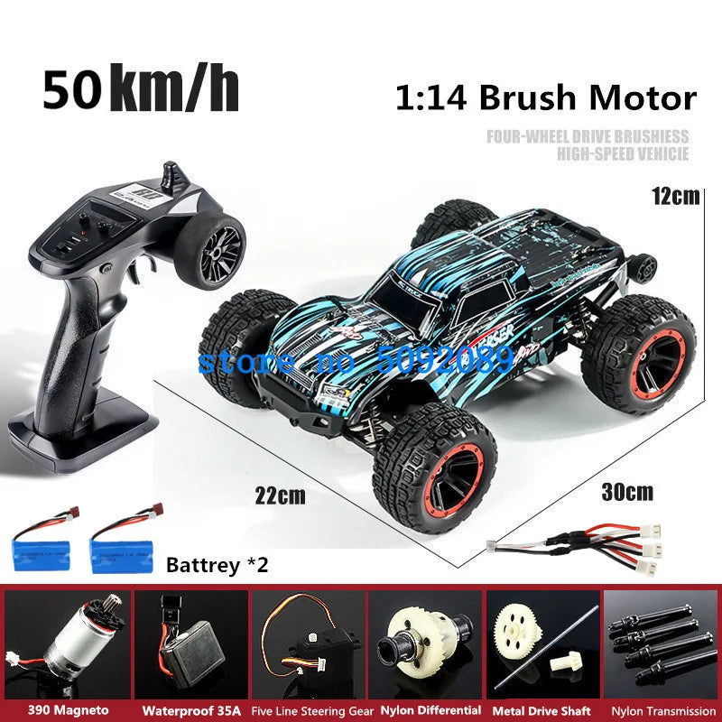 High-Speed 1:14 Metal RC Drift Car - Waterproof & All-Terrain Fun