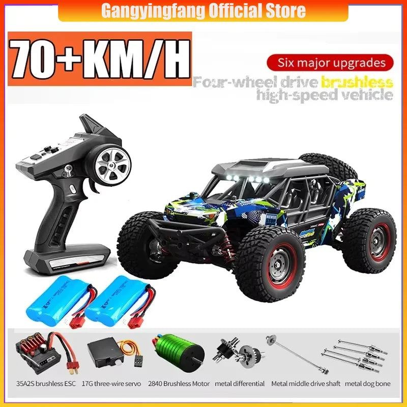 High-Speed 1/16 4WD Off-Road RC Car - 70KM/H Brushless Crawler Toy