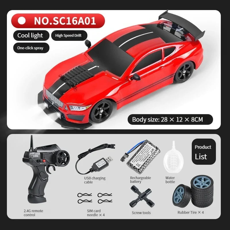 High-Speed 4WD RC Drift Car with Spray & Dual Tires - Classic Edition