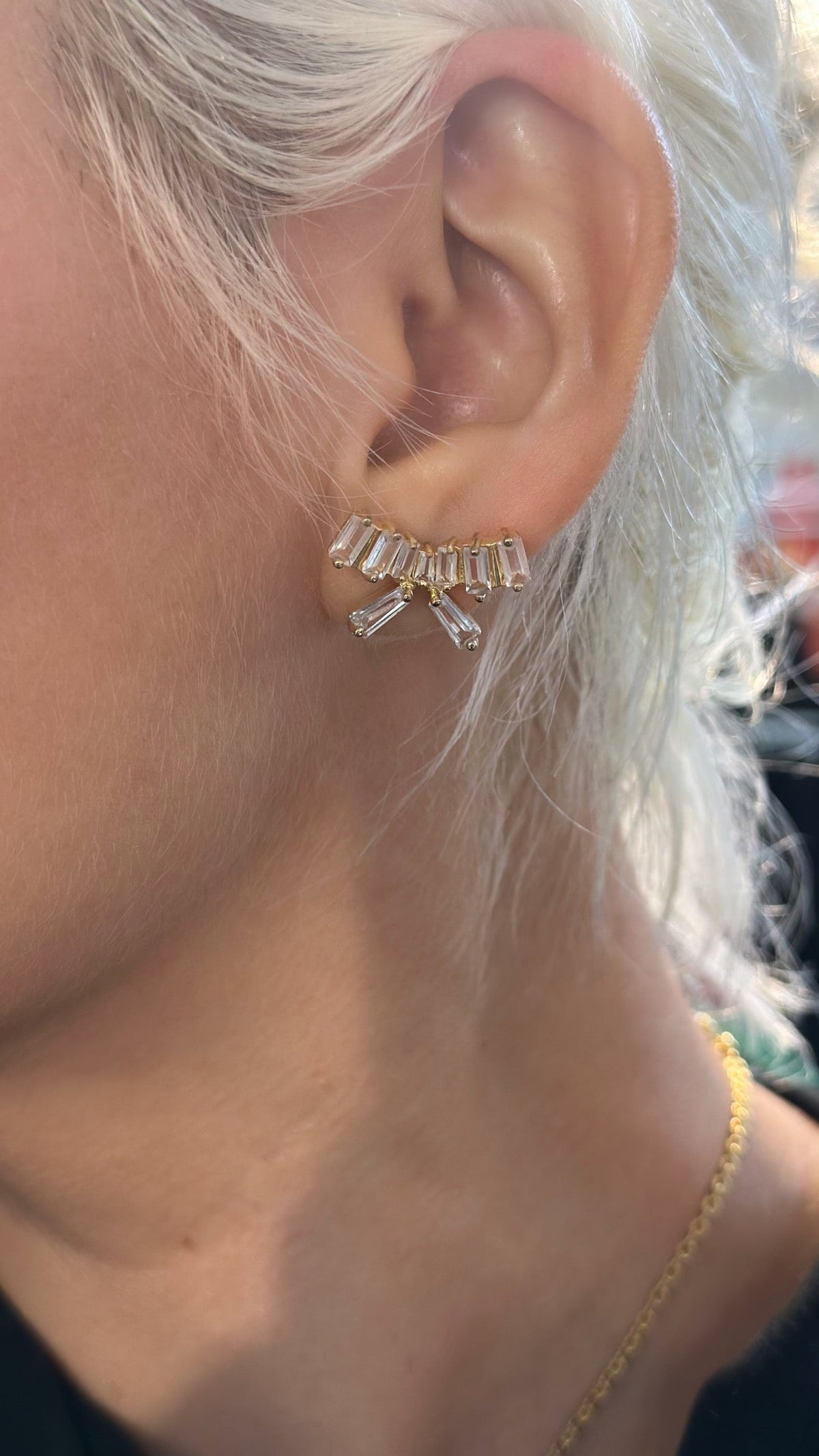 Crystal Bow Gold Plated Earrings-0