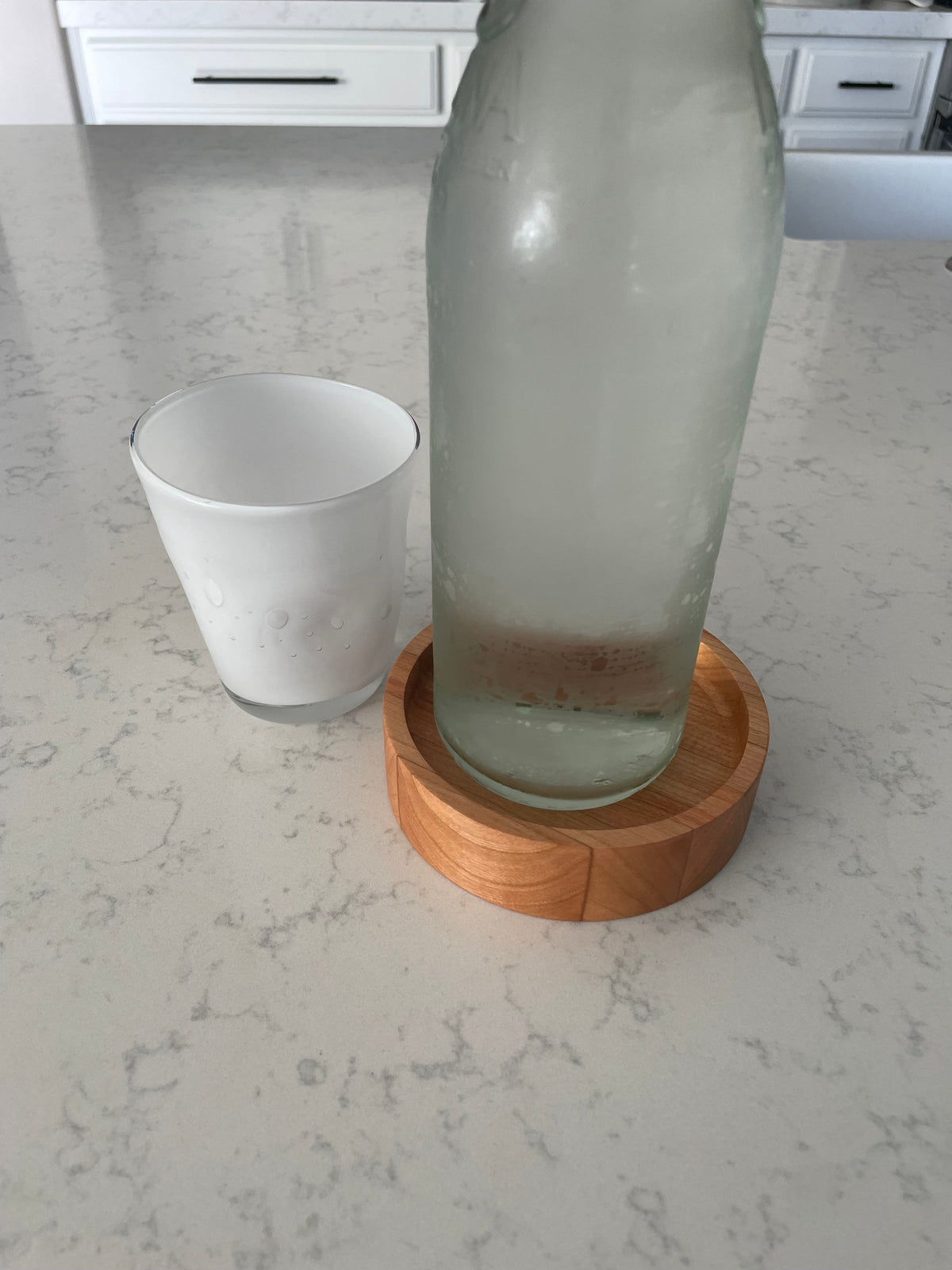 Handmade Hardwood Mini Catch-All Round Tray-2