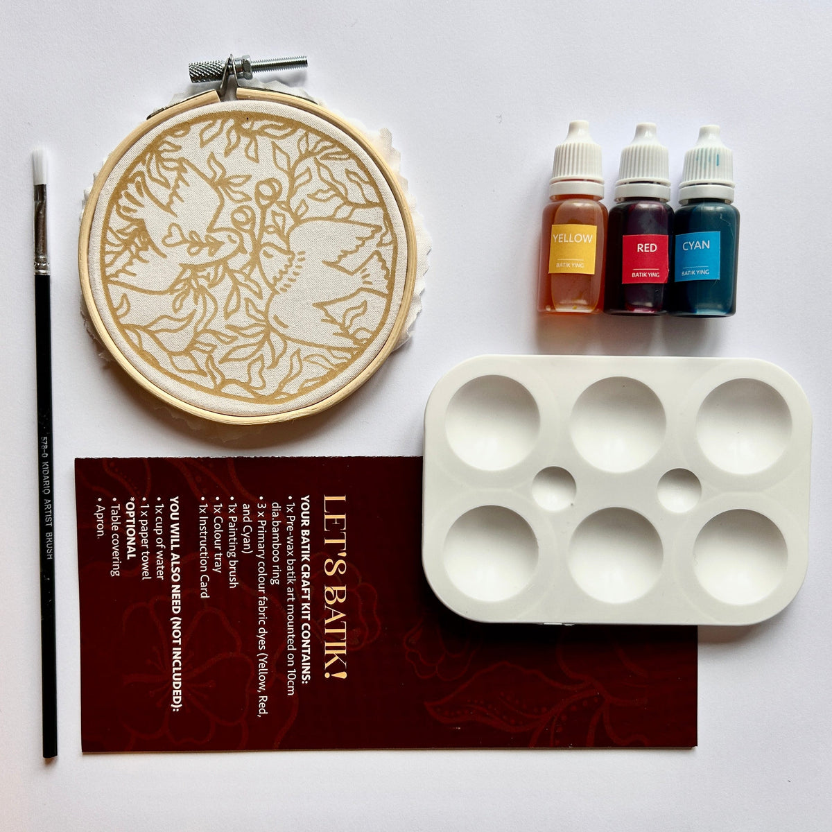 Mini Batik Craft Kit – Forest Dove | Hand-Waxed DIY Craft Kit-2