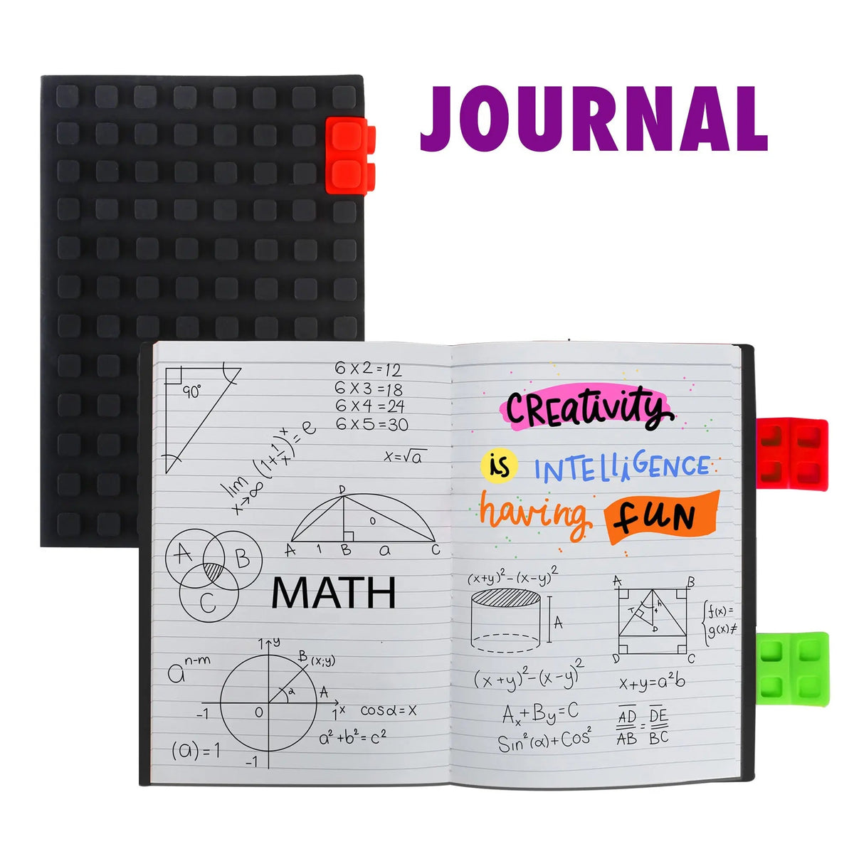 WAFF Journal (Large) with Lego-like cover with add on Clips - perfect Art Journal-1