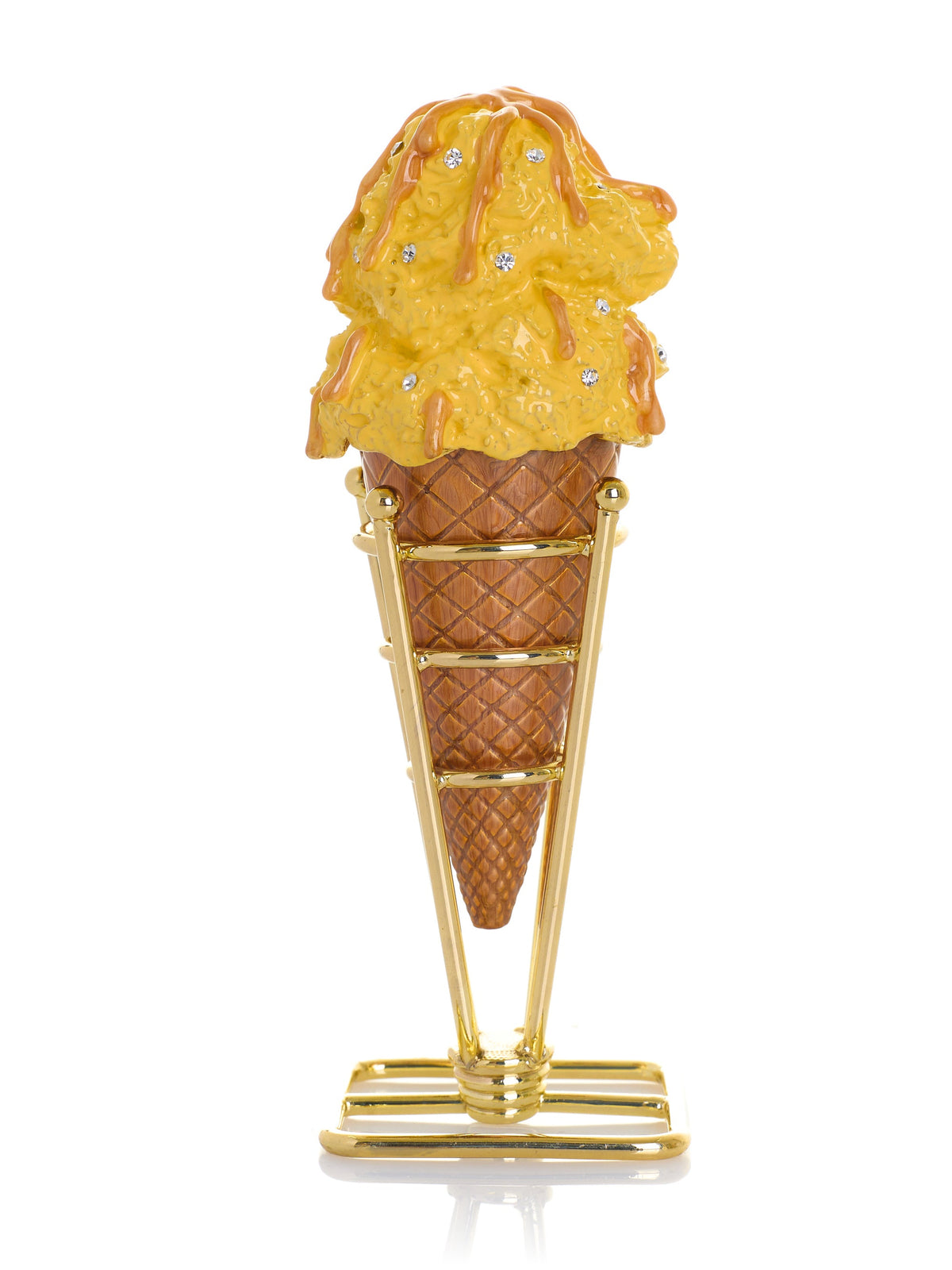 Summer Special Salted Caramel Vanilla Ice Cream Cone Trinket Box-0