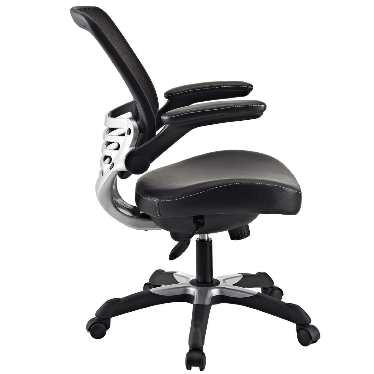 Modern Black Mesh Back Ergonomic Office Chair with Flip-up Arm — 10797630587219