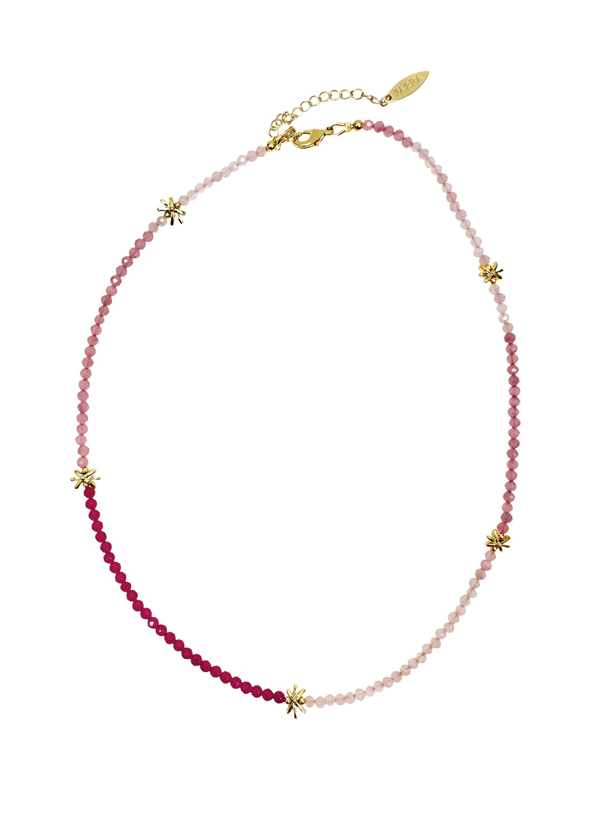 Red Ruby And Pink Opal Color Matching Necklace LN001-0