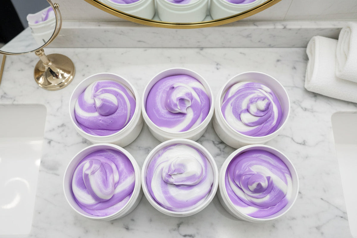 Lavender Flowers Body Cream – Moisturizing Shea Butter & Safflower Oil Body Lotion, True Lavender Floral Scent, 8 oz-0