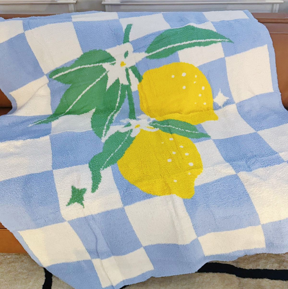 Lemon Drop Gingham Blanket - Soft & Sweet Throw-0