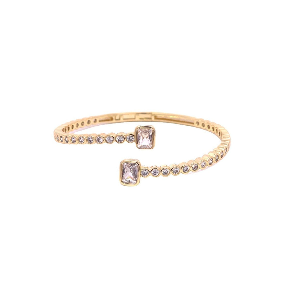 CZ Paved Stone Bangle Bracelet (B114)-3