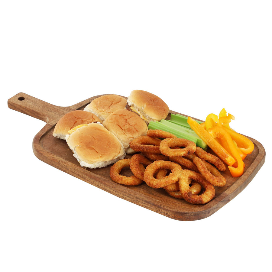 MegaChef 14 Inch Acacia Wood Rectangle Serving Board with Handle