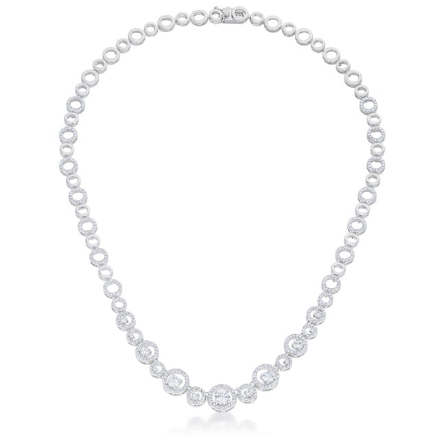 Graduated Cubic Zirconia Necklace-0