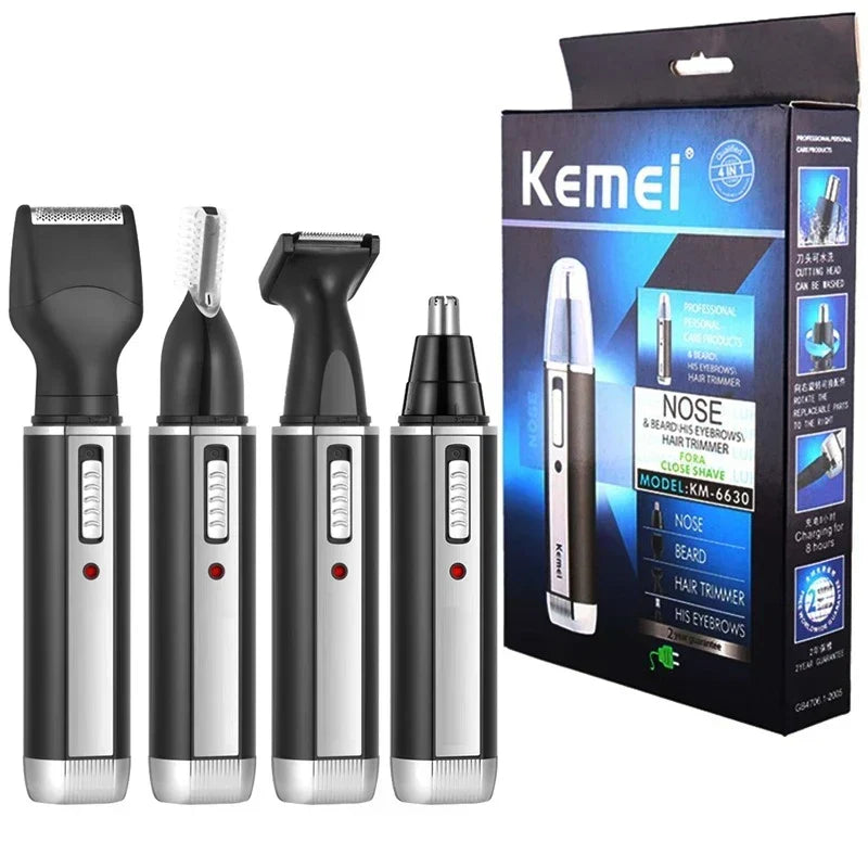 Rechargeable 4-in-1 Micro Hair Trimmer Electric Shaver Black-0