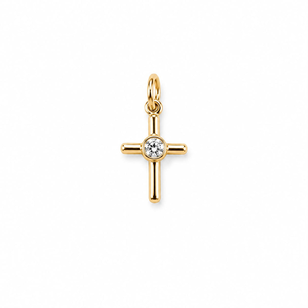 Bezel CZ Cross Charm-0