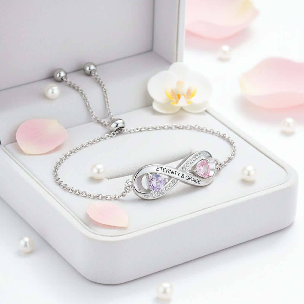 Personalized Birthstone Bracelet – Custom Engraved Jewelry for Women — product view 6