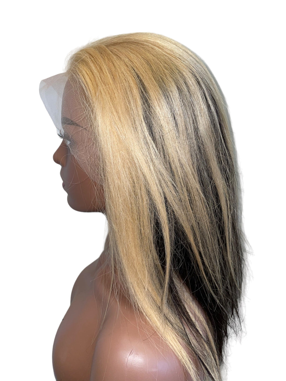 Perruque Front lace wig Cheveux brésiliens Tye and Dye blond lisses Gloria-0
