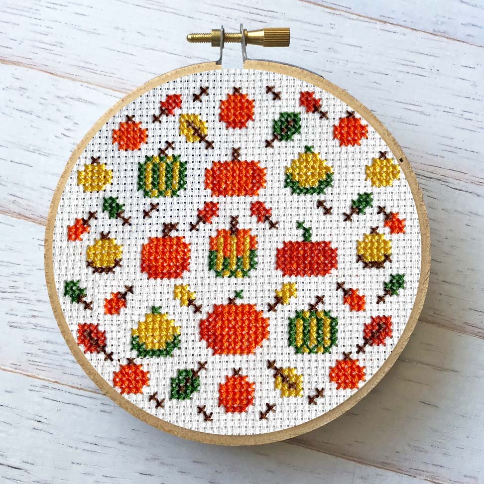Pumpkin Fest Counted Cross Stitch DIY KIT-0