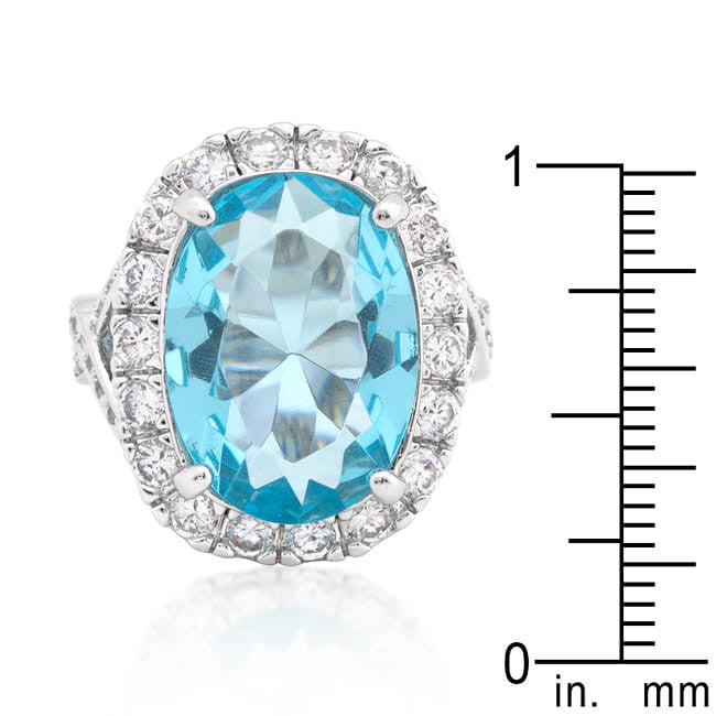 Oval Blue Topaz Cocktail Ring-0
