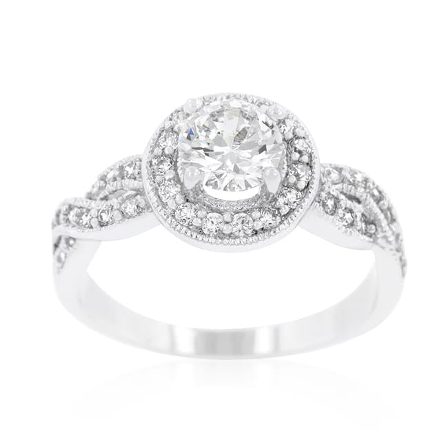 Round Cut Halo Engagement Ring-0