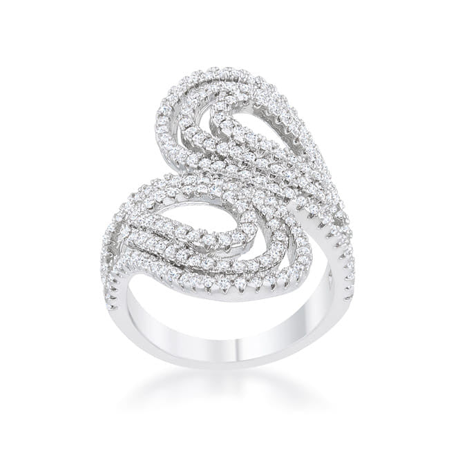 Serina 1ct CZ Rhodium Pave Circle Ring-0