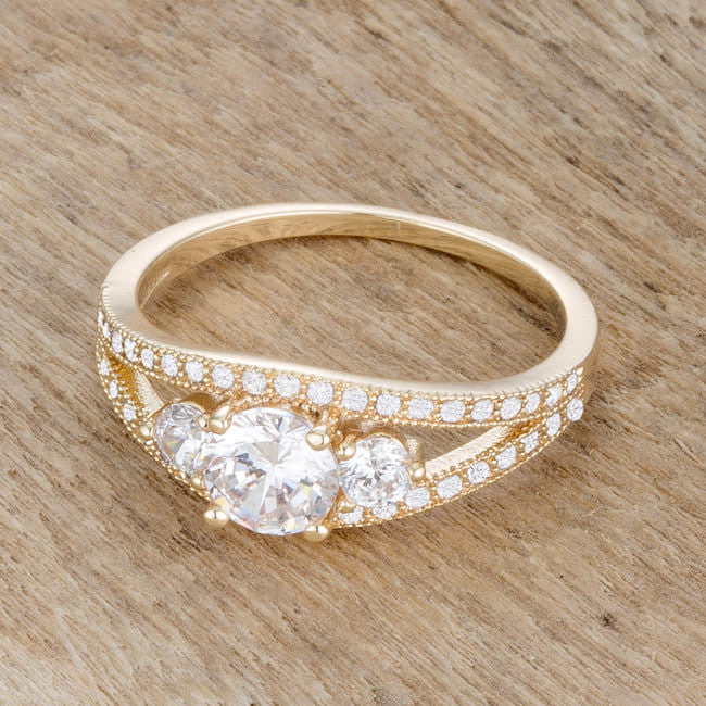 Genna 1.1ct CZ 14k Gold Delicate Classic Ring-0