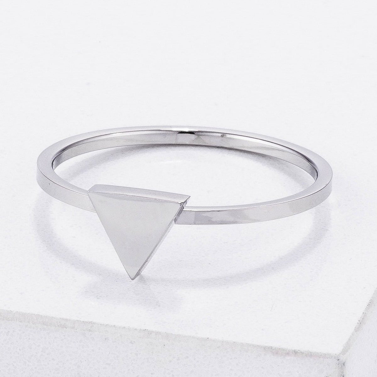 Stainless Steel Triangle Stackable Ring-0