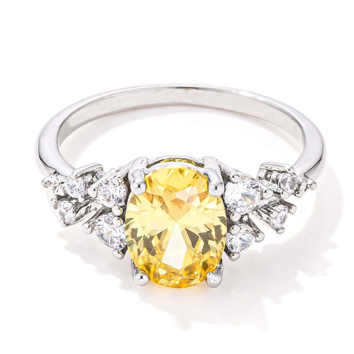 2.95ct. Captivating Lemon Yellow CZ Engagement Ring-0