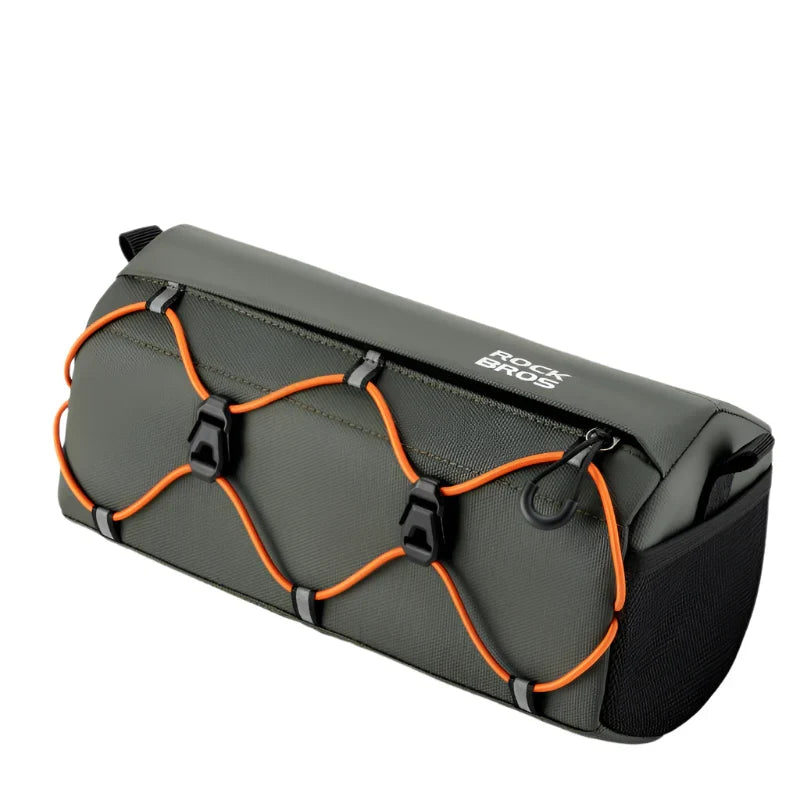 Waterproof Bicycle Tube Bag 2.2L Handlebar Storage Army Green
