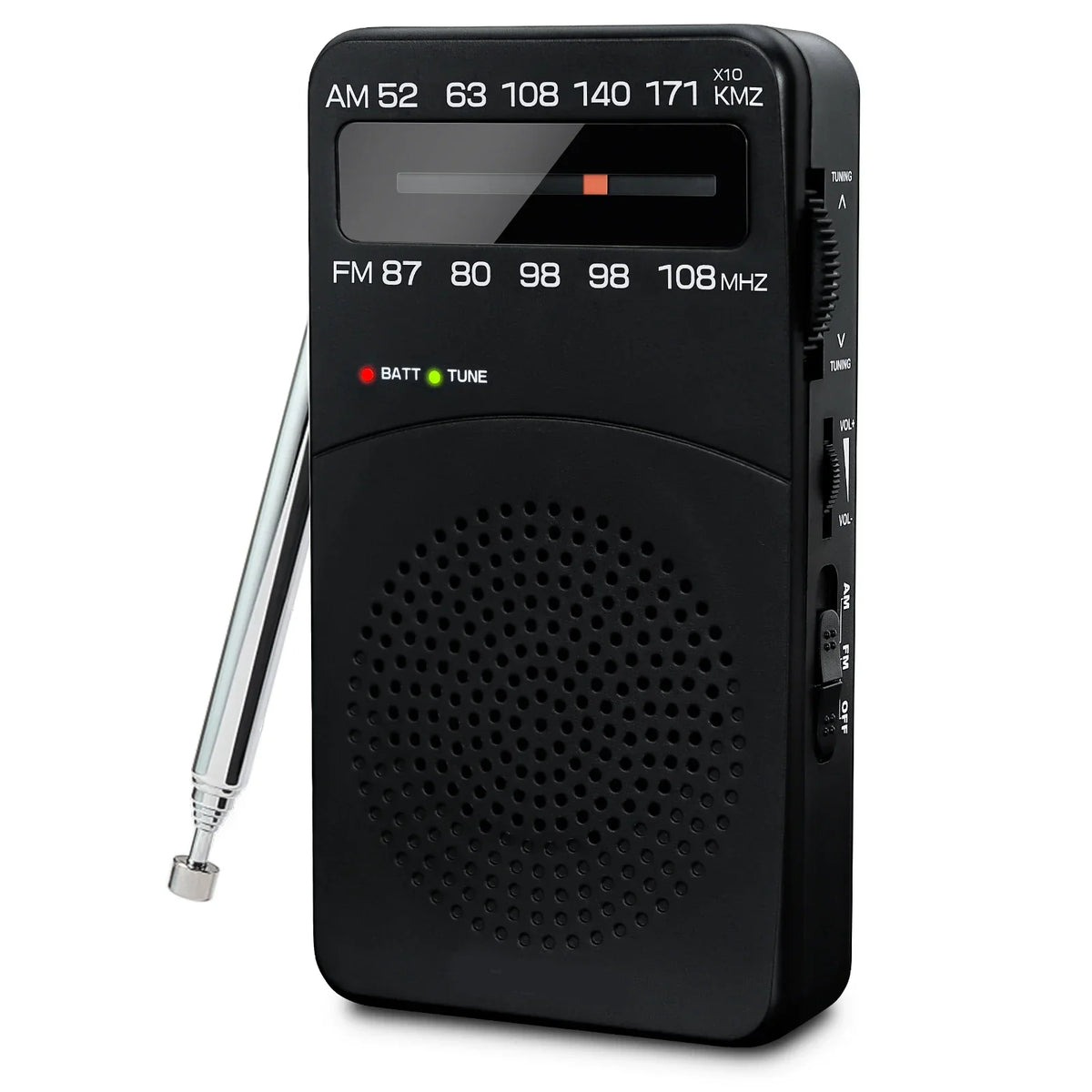 Mini Portable Radio Headphone Jack Black-0